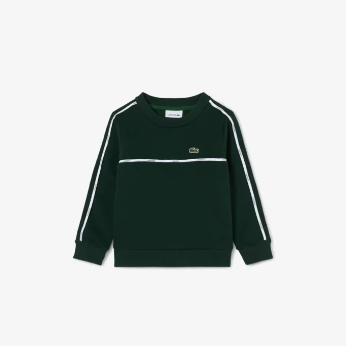 Fleece-sweatshirt med logo-striper for gutter