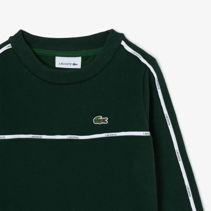 Fleece-sweatshirt med logo-striper for gutter