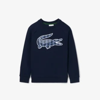 Fleece-sweatshirt med monogramtrykk for gutter