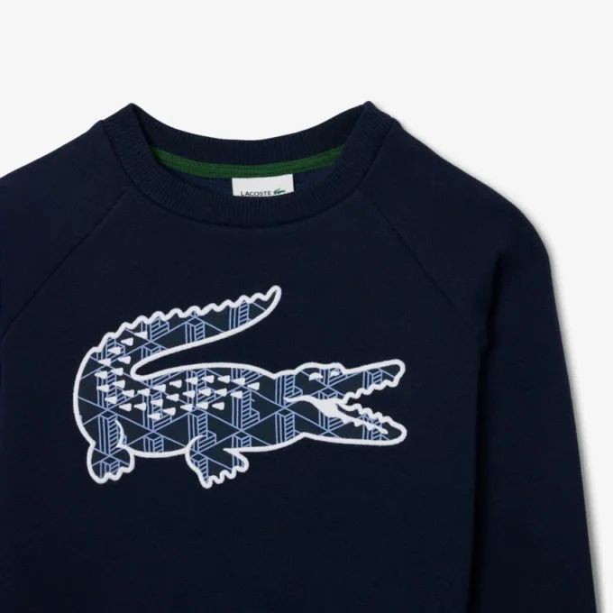 Fleece-sweatshirt med monogramtrykk for gutter