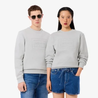 Fleece-sweatshirt med preg