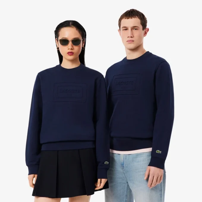 Fleece-sweatshirt med preg