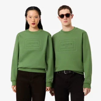 Fleece-sweatshirt med preg