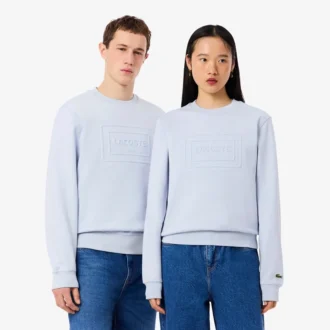 Fleece-sweatshirt med preg