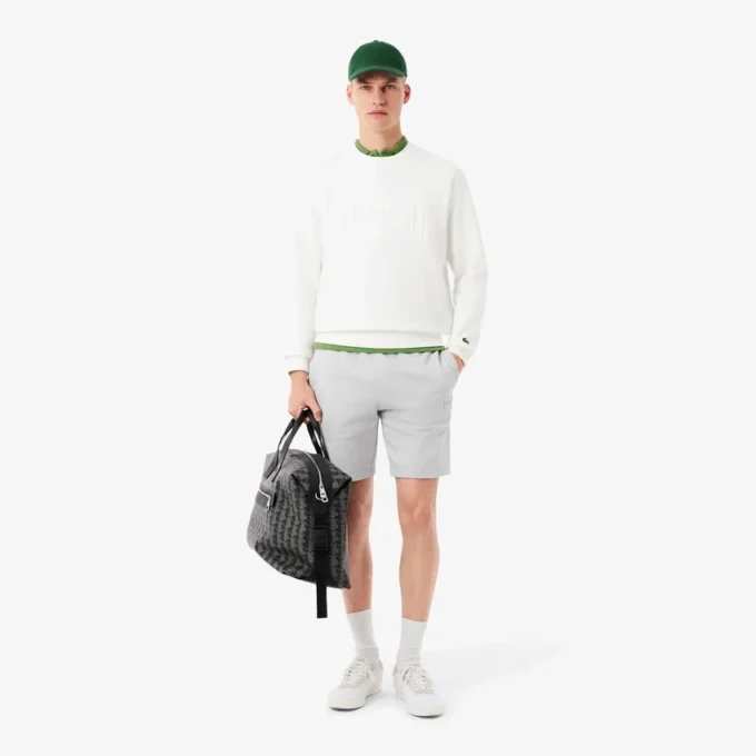 Fleece-sweatshirt med preg