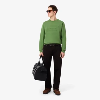 Fleece-sweatshirt med preg