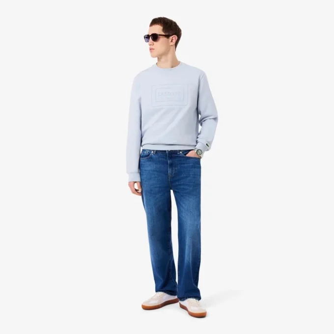 Fleece-sweatshirt med preg