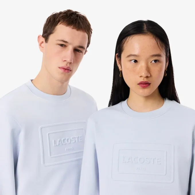 Fleece-sweatshirt med preg