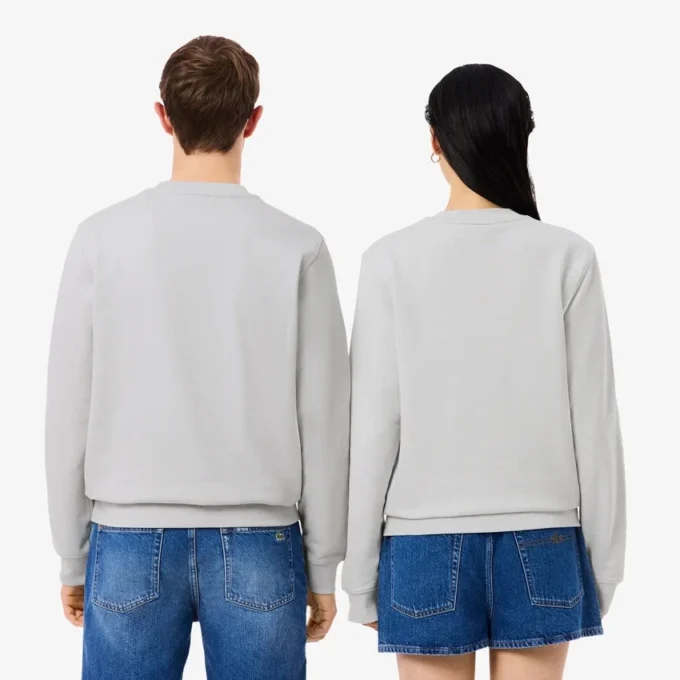 Fleece-sweatshirt med preg
