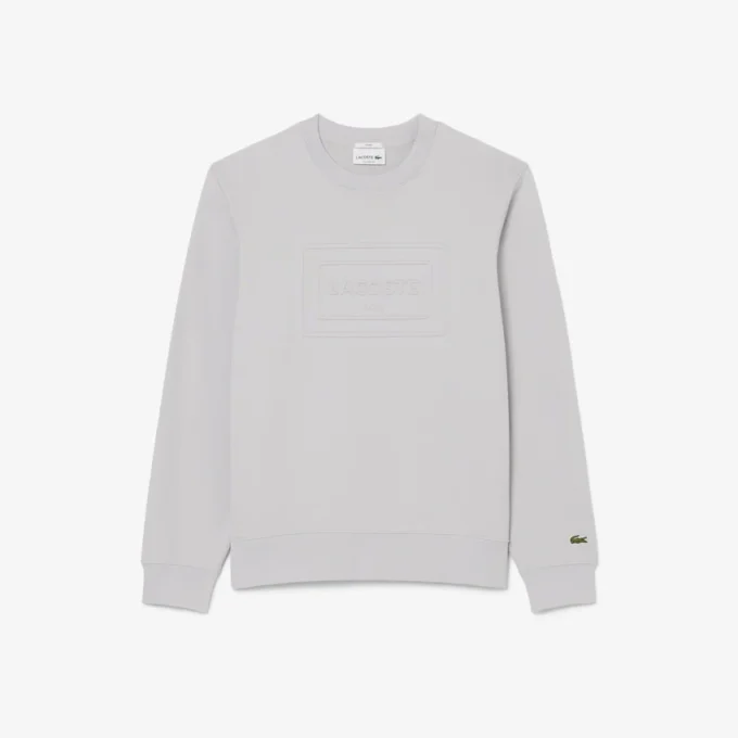 Fleece-sweatshirt med preg