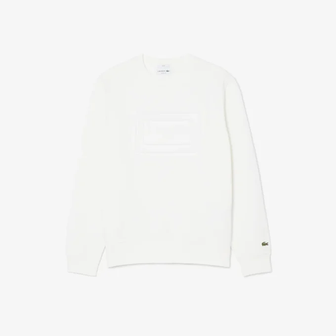 Fleece-sweatshirt med preg