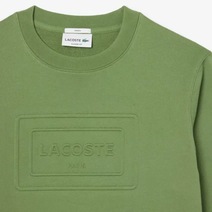 Fleece-sweatshirt med preg