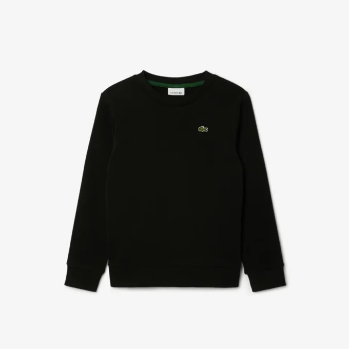 Fleece-sweatshirt med rund hals for jenter