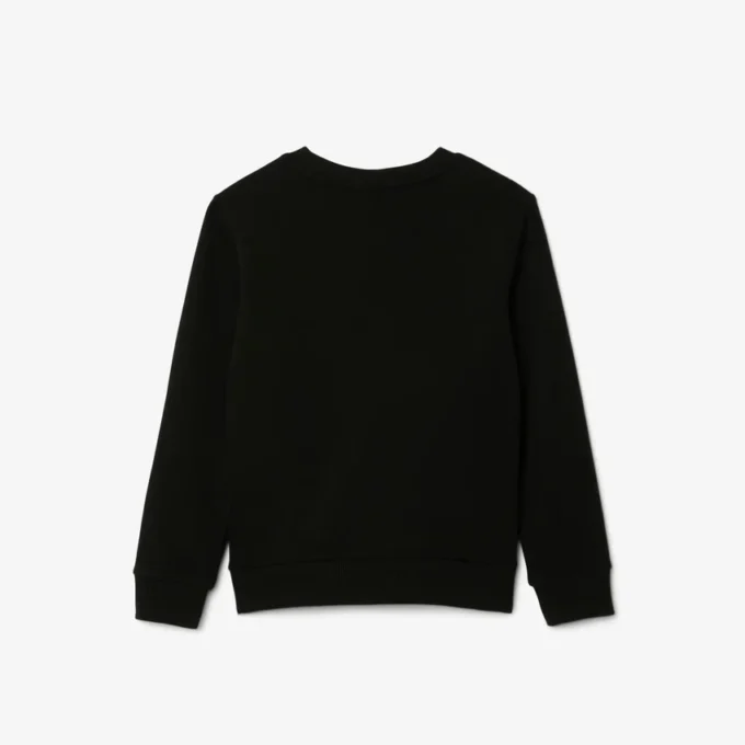 Fleece-sweatshirt med rund hals for jenter