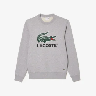 Fleece-sweatshirt med rund hals for menn