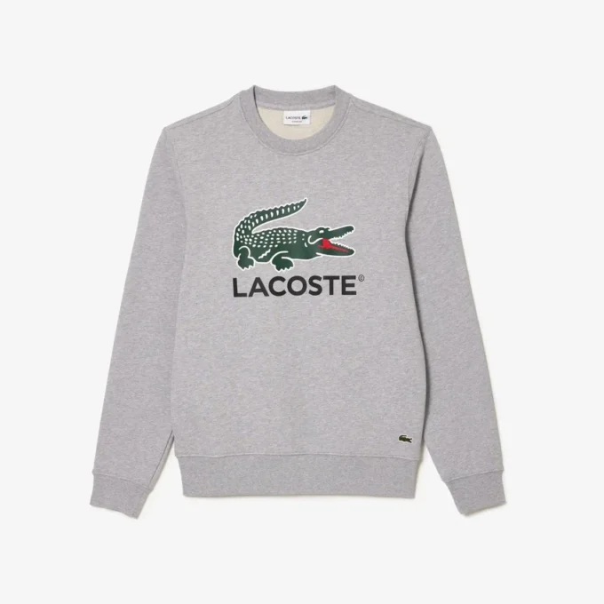 Fleece-sweatshirt med rund hals for menn