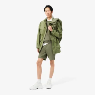 Fleece-sweatshirt med stripet bånd