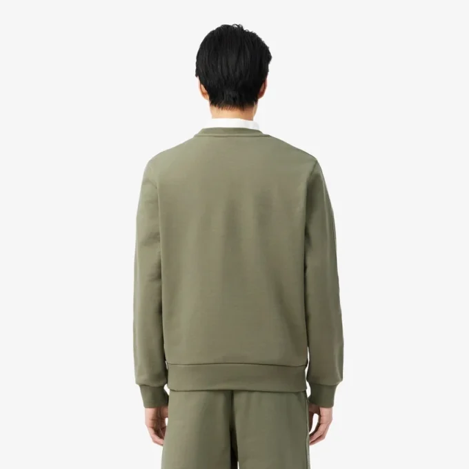 Fleece-sweatshirt med stripet bånd