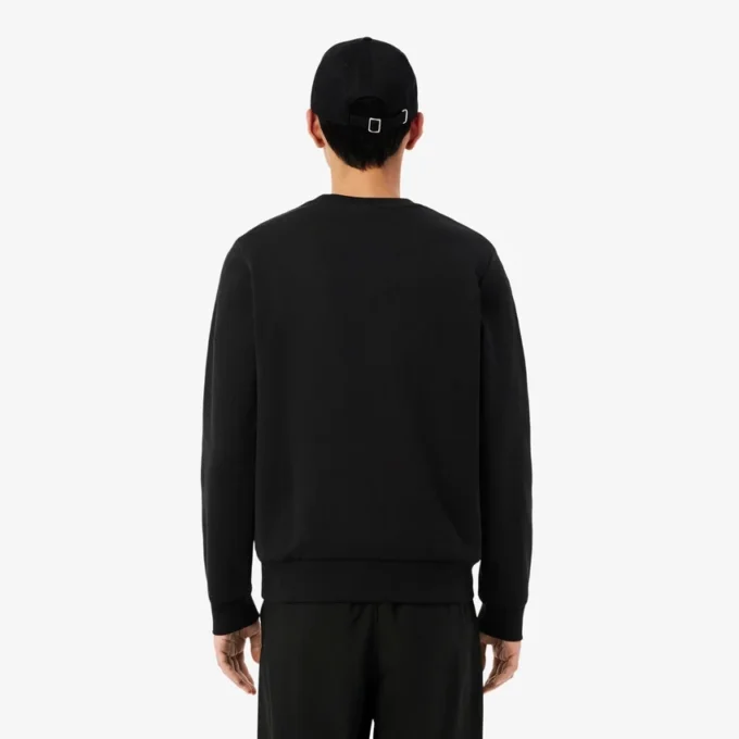 Fleece-sweatshirt med stripet bånd