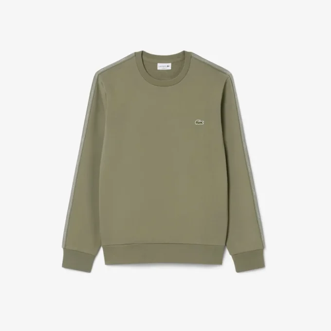 Fleece-sweatshirt med stripet bånd
