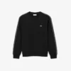 Fleece-sweatshirt med stripet bånd