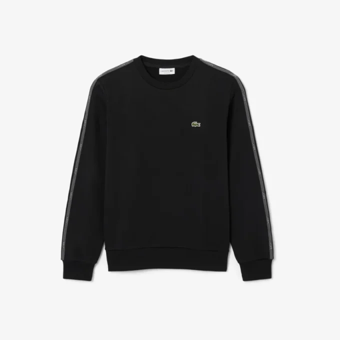 Fleece-sweatshirt med stripet bånd