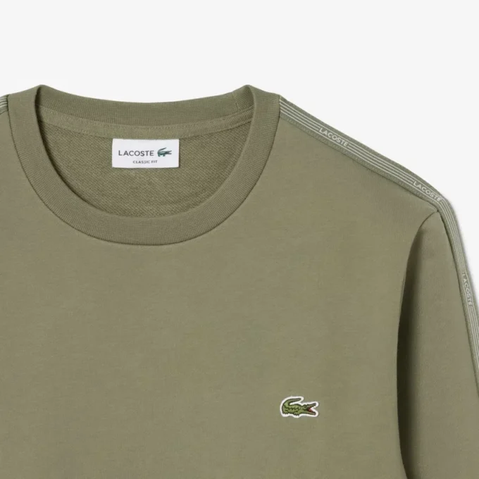 Fleece-sweatshirt med stripet bånd