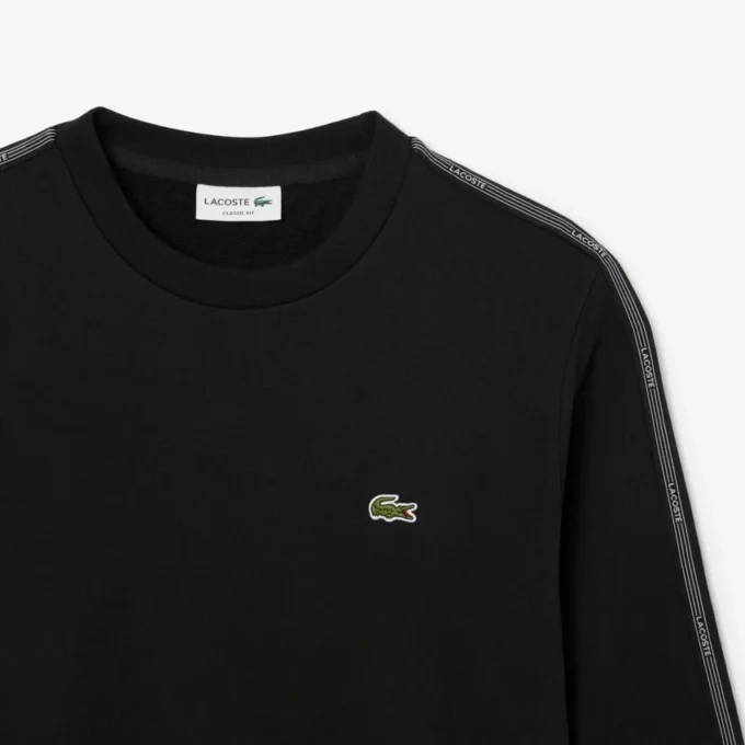 Fleece-sweatshirt med stripet bånd