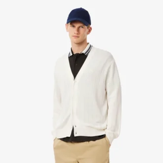 Fluid Rib Knit Cardigan for menn