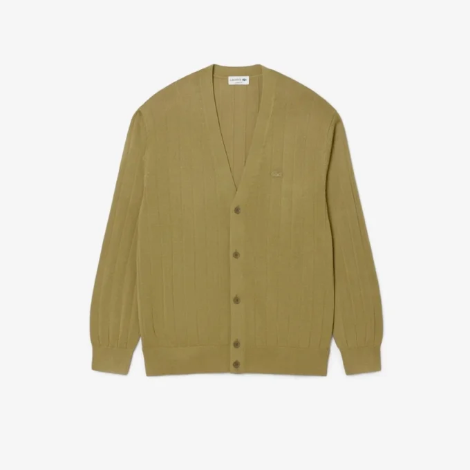 Fluid Rib Knit Cardigan for menn
