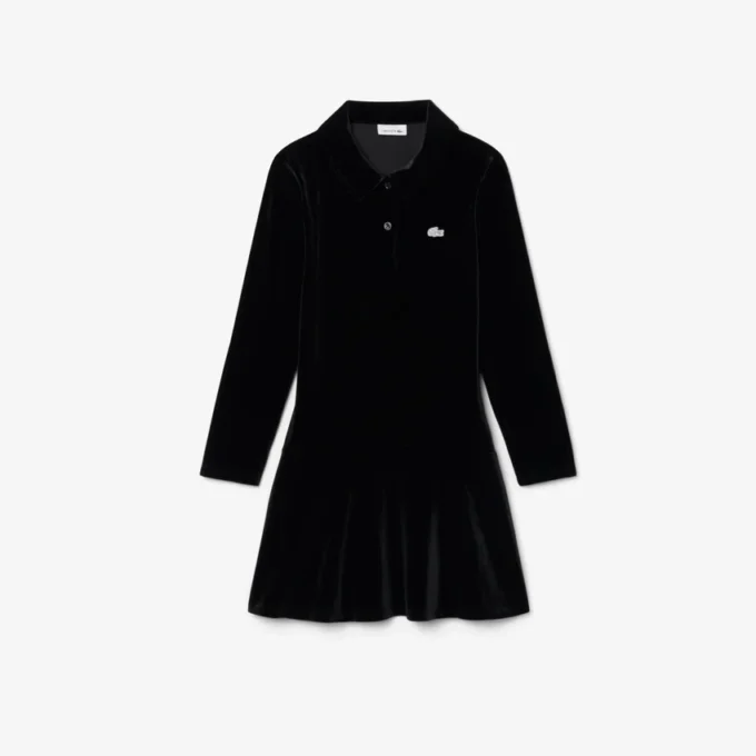 Glanset stretch-velour-pologensere for jenter