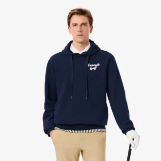 Golf-hettegenser i fleece med trykk for menn
