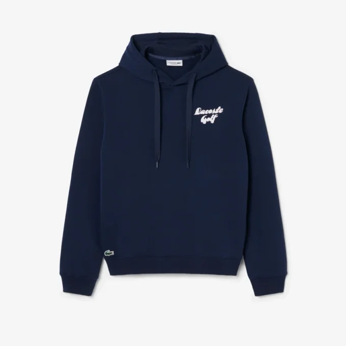 Golf-hettegenser i fleece med trykk for menn
