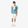 Grafisk printet bomullsfleece-shorts for menn