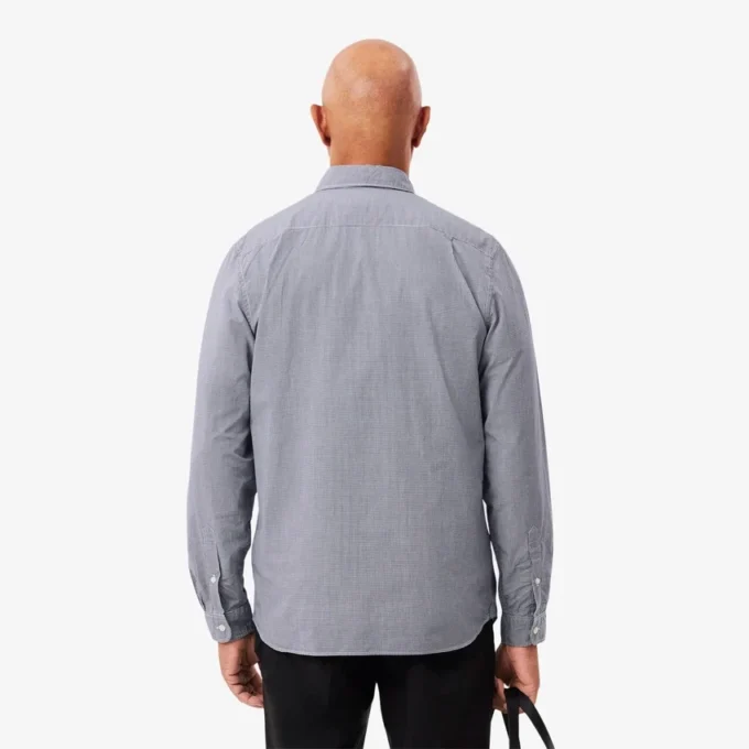 Hawaii-skjorte i poplin med rutemønster i regular fit for menn