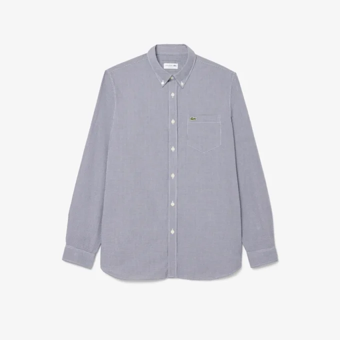 Hawaii-skjorte i poplin med rutemønster i regular fit for menn