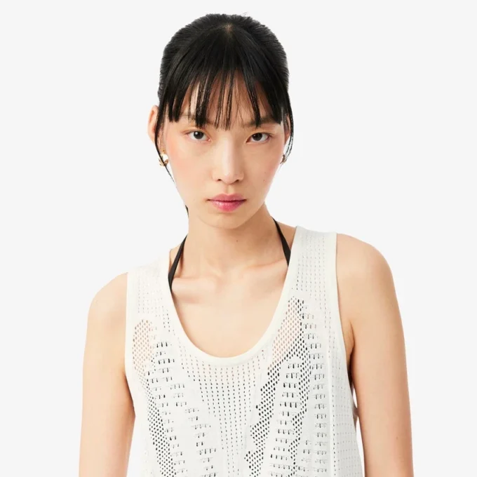 Heklet tank-top i mesh
