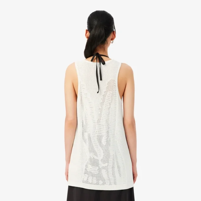 Heklet tank-top i mesh
