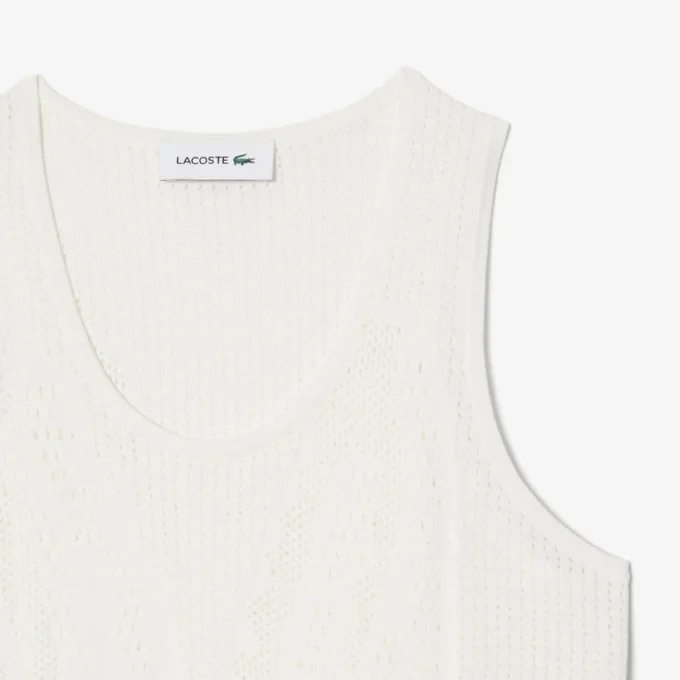 Heklet tank-top i mesh