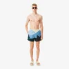 Herre-badeshorts med kort landskapsmønster