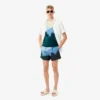 Herre-badeshorts med kort landskapsmønster