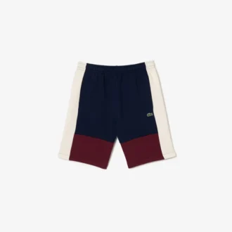 Herre-fleece-shorts i regular fit med fargeblokker
