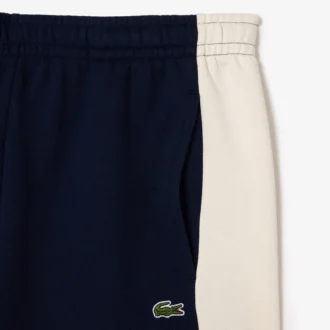 Herre-fleece-shorts i regular fit med fargeblokker