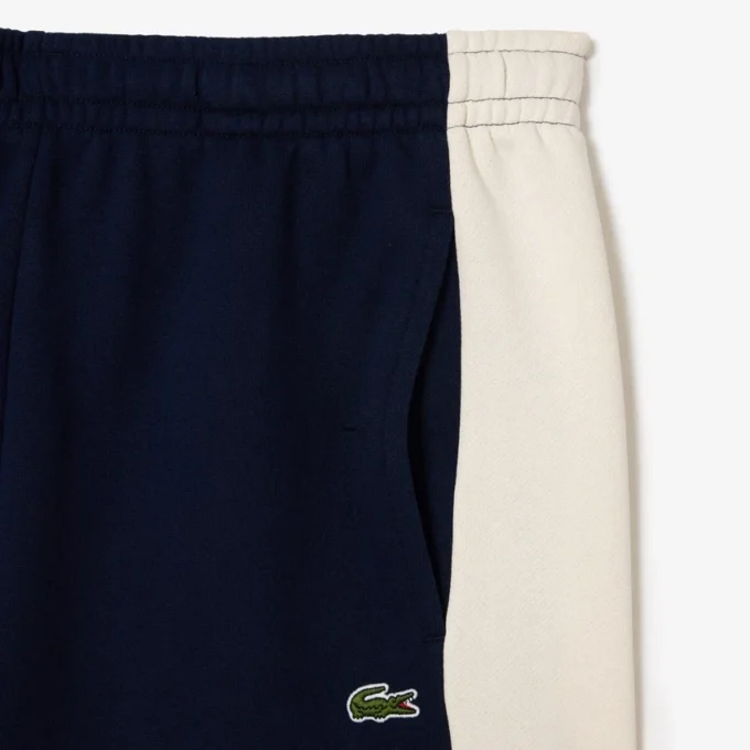 Herre-fleece-shorts i regular fit med fargeblokker