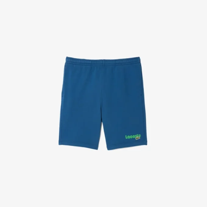 Herre-fleece-shorts med vanlig passform og vasket effekt