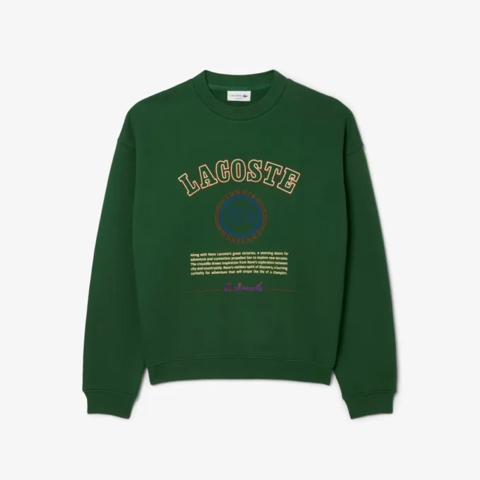 Herre-fleece-Sweatshirt med Heritage-broderi