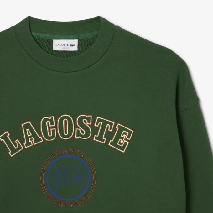 Herre-fleece-Sweatshirt med Heritage-broderi