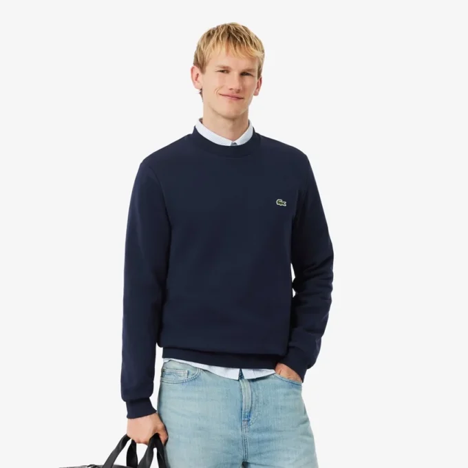 Herre-fleece-Sweatshirt med klassisk passform
