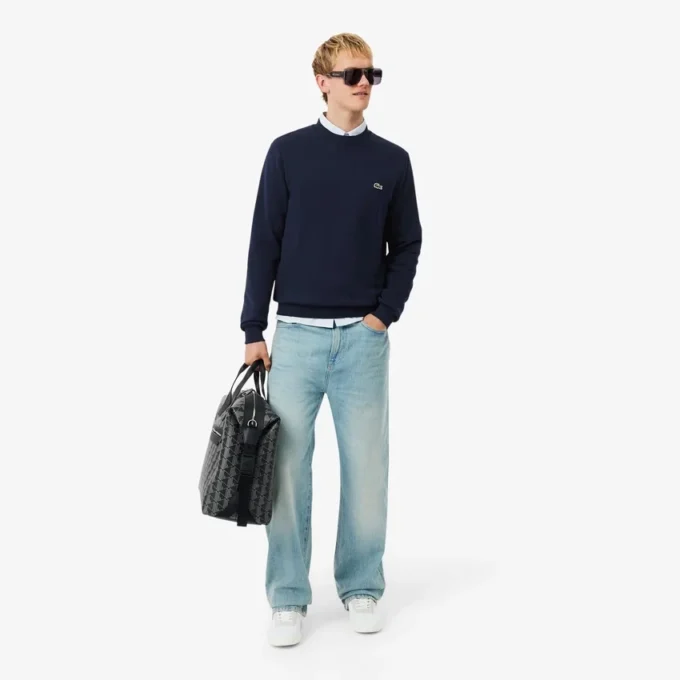Herre-fleece-Sweatshirt med klassisk passform