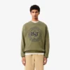 Herre-fleece-Sweatshirt med løs passform og trykk